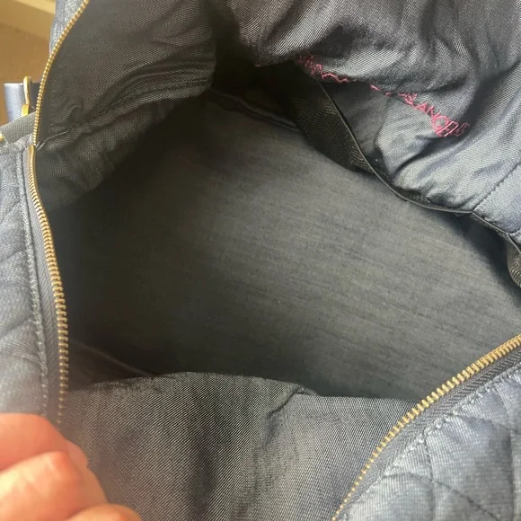 Johnny Was Blue Quilted Travel Bag with Graphic Design - Picture 6 of 9